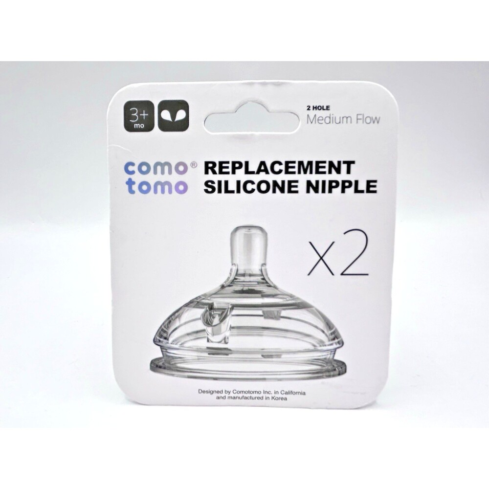 COMOTOMO 2 SILICONE Replacement NIPPLES Medium Flow 2 Holes Made in Korean